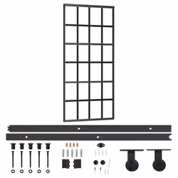 vidaXL Sliding Door with Hardware Set ESG Glass&Aluminium Sliding Door System - Additional view 2