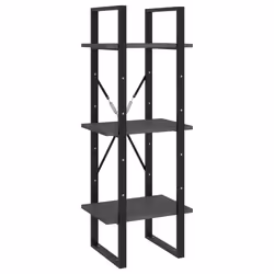 vidaXL Pinewood 5-Tier Book Cabinet Grey Storage Rack Book Organiser Bookcase - Additional view 4