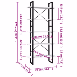 vidaXL Pinewood 5-Tier Book Cabinet White Bookcase Bookshelf Storage Rack - Additional view 4