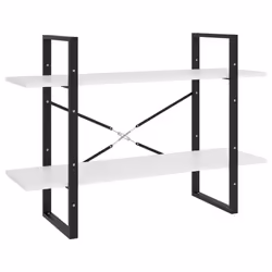 vidaXL 5-Tier Book Cabinet White Engineered Wood Office Storage Rack Bookcase - Additional view 6