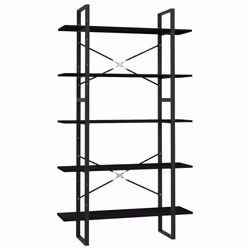 VidaXL 3082007, Black, Metal, Wood, Pinewood, 1000 mm