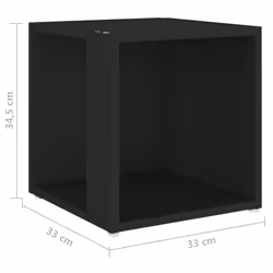 vidaXL Side Table Black Engineered Wood Corner Cabinet Unit End Sofa Table - Additional view 7