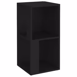 vidaXL Corner Cabinet Black Engineered Wood Bedroom Book Cabinet Side Table - Additional view 2