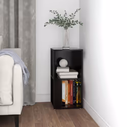 vidaXL Corner Cabinet Black Engineered Wood Bedroom Book Cabinet Side Table - Additional view 3
