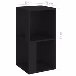 vidaXL Corner Cabinet Black Engineered Wood Bedroom Book Cabinet Side Table - Additional view 7
