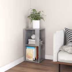 vidaXL Corner Cabinet Concrete Grey Engineered Wood Book Cabinet Side Table