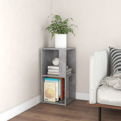 vidaXL Corner Cabinet Concrete Grey Engineered Wood Book Cabinet Side Table