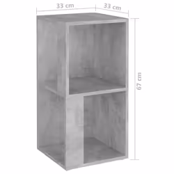 vidaXL Corner Cabinet Concrete Grey Engineered Wood Book Cabinet Side Table