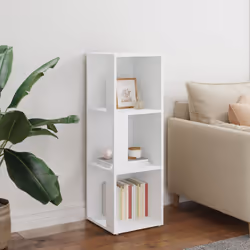 vidaXL Corner Cabinet White Engineered Wood Indoor Office Book Storage Cabinet