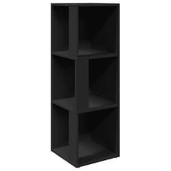 vidaXL Corner Cabinet Black Engineered Wood Indoor Office Book Storage Cabinet