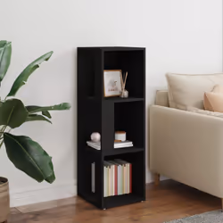 vidaXL Corner Cabinet Black Engineered Wood Indoor Office Book Storage Cabinet