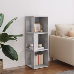 vidaXL Corner Cabinet Concrete Grey Engineered Wood Home Book Storage Cabinet