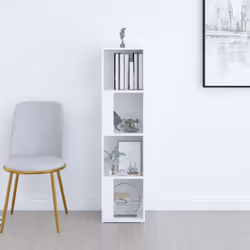 vidaXL Corner Cabinet White Engineered Wood Standing Shelf Storage Cabinet