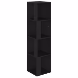 vidaXL Corner Cabinet Black Engineered Wood Standing Shelf Storage Cabinet