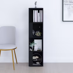 vidaXL Corner Cabinet Black Engineered Wood Standing Shelf Storage Cabinet