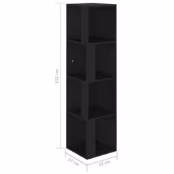 vidaXL Corner Cabinet Black Engineered Wood Standing Shelf Storage Cabinet - Additional view 4