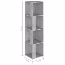 vidaXL Corner Cabinet Concrete Grey Engineered Wood Standing Shelf Cabinet - Additional view 5