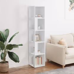 vidaXL Corner Cabinet White Engineered Wood Standing Shelf Storage Cabinet