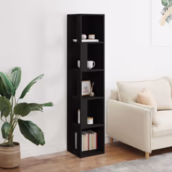 vidaXL Corner Cabinet Black Engineered Wood Standing Shelf Storage Cabinet
