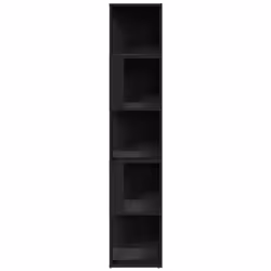 vidaXL Corner Cabinet Black Engineered Wood Standing Shelf Storage Cabinet - Additional view 5