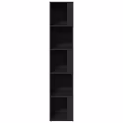 vidaXL Corner Cabinet Black Engineered Wood Standing Shelf Storage Cabinet - Additional view 6