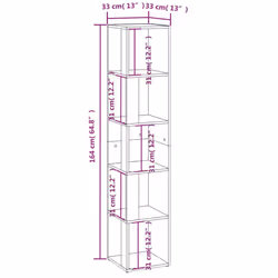 vidaXL Corner Cabinet Black Engineered Wood Standing Shelf Storage Cabinet - Additional view 8