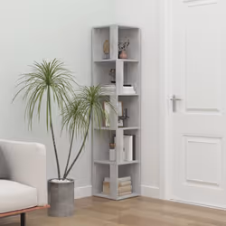 vidaXL Corner Cabinet Concrete Grey Engineered Wood Standing Storage Cabinet