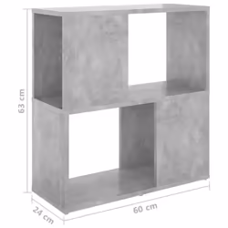 vidaXL Book Cabinet Highboard Book Rack Display Storage Shelf Engineered wood - concrete grey - Additional view 3