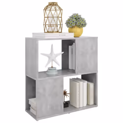 vidaXL Book Cabinet Highboard Book Rack Display Storage Shelf Engineered wood - concrete grey - Additional view 4