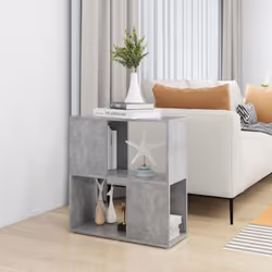 vidaXL Book Cabinet Highboard Book Rack Display Storage Shelf Engineered wood - concrete grey - Additional view 5