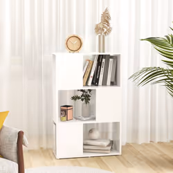 vidaXL Book Cabinet Room Divider Engineered Wood Privacy Screen - white, 60 x 24 x 94 cm