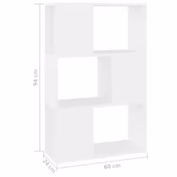 vidaXL Book Cabinet Room Divider Engineered Wood Privacy Screen - white, 60 x 24 x 94 cm - Additional view 6