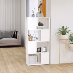 vidaXL Book Cabinet Room Divider White Engineered Wood Privacy Screen Bookcase