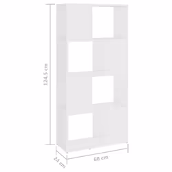 vidaXL Book Cabinet Room Divider White Engineered Wood Privacy Screen Bookcase - Additional view 7