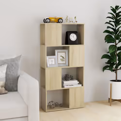 vidaXL Book Cabinet Room Divider Sonoma Oak Engineered Wood Home Bookcase