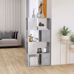 vidaXL Book Cabinet Room Divider Concrete Grey Home Privacy Screen Bookcase