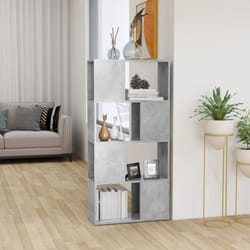 vidaXL Book Cabinet Room Divider Concrete Grey Home Privacy Screen Bookcase