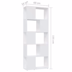 vidaXL Book Cabinet Room Divider White Engineered Wood Bookcase Side Cabinet - Additional view 4