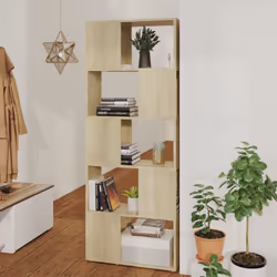 vidaXL Book Cabinet Room Divider Sonoma Oak Book Rack Bookcase Side Cabinet
