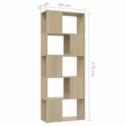 vidaXL Book Cabinet Room Divider Sonoma Oak Book Rack Bookcase Side Cabinet - Additional view 4
