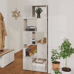 vidaXL Book Cabinet Room Divider Concrete Grey Home Bookcase Side Cabinet