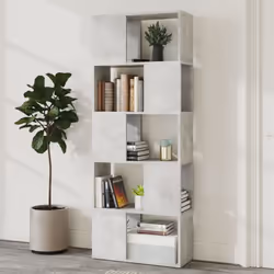 vidaXL Book Cabinet Room Divider Concrete Grey Home Bookcase Side Cabinet