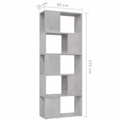 vidaXL Book Cabinet Room Divider Concrete Grey Home Bookcase Side Cabinet - Additional view 7
