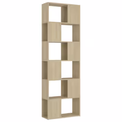 vidaXL Book Cabinet Room Divider Sonoma Oak Engineered Wood Home Bookcase