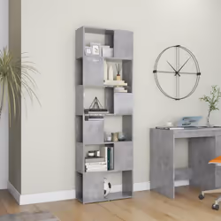 vidaXL Book Cabinet Room Divider Privacy Screen Organiser Bookcase Highboard - concrete grey - Additional view 2