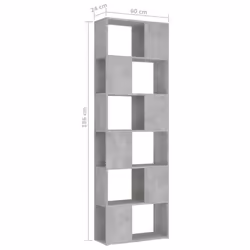 vidaXL Book Cabinet Room Divider Privacy Screen Organiser Bookcase Highboard - concrete grey - Additional view 3