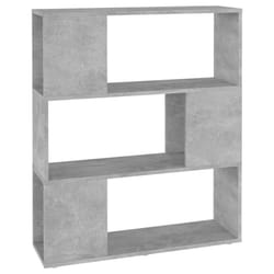 vidaXL Book Cabinet Room Divider Engineered Wood Privacy Screen - concrete grey, 80 x 24 x 94 cm