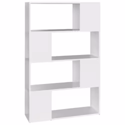 vidaXL Book Cabinet Room Divider Engineered Wood Privacy Screen - white, 80 x 24 x 124.5 cm