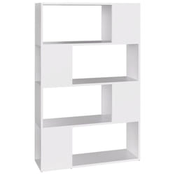 vidaXL Book Cabinet Room Divider Engineered Wood Privacy Screen - white, 80 x 24 x 124.5 cm