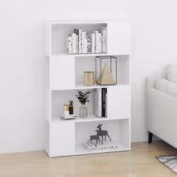 vidaXL Book Cabinet Room Divider Engineered Wood Privacy Screen - white, 80 x 24 x 124.5 cm